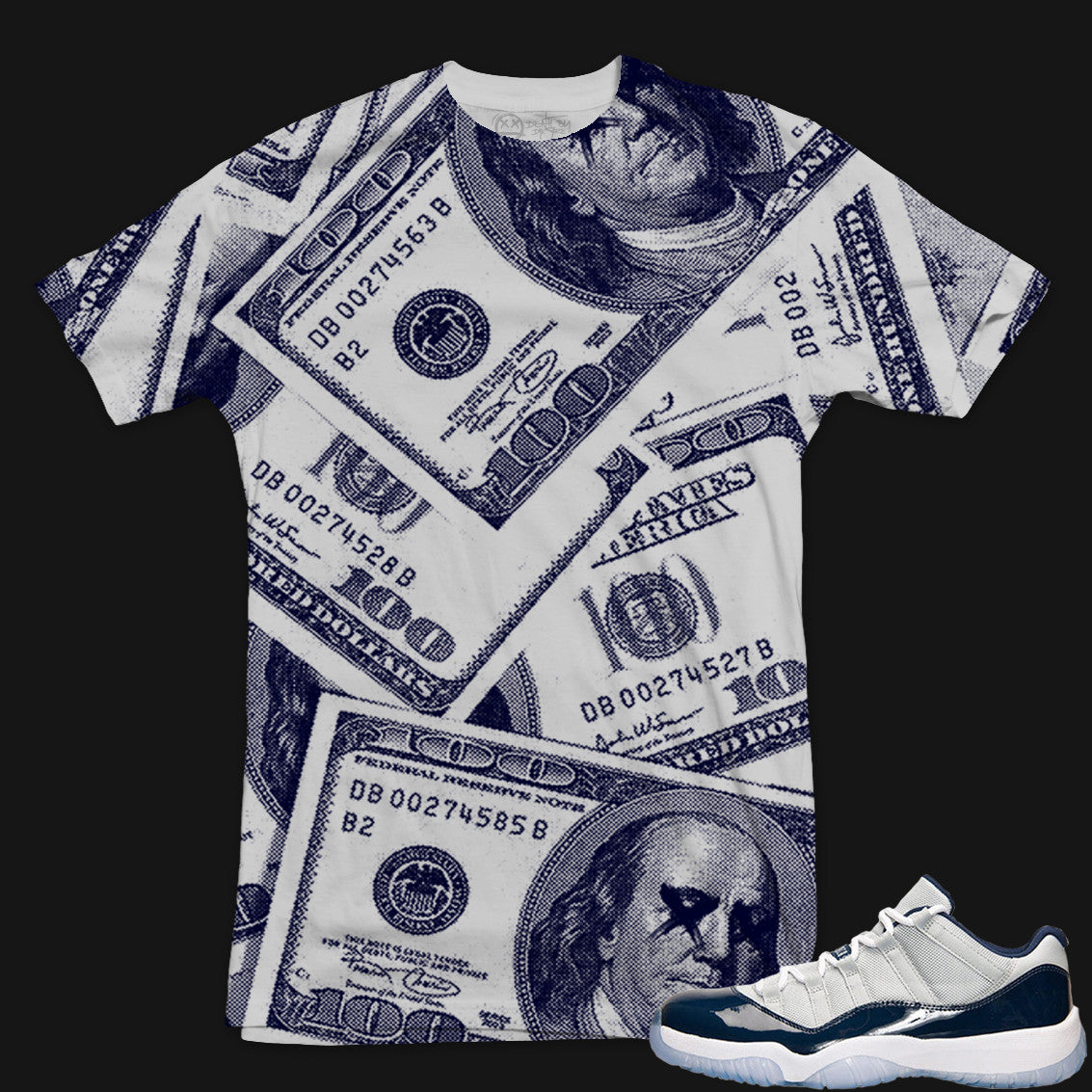 Jordan 11 Low Georgetown Sneaker Tee | Benjamins | X-LARGE