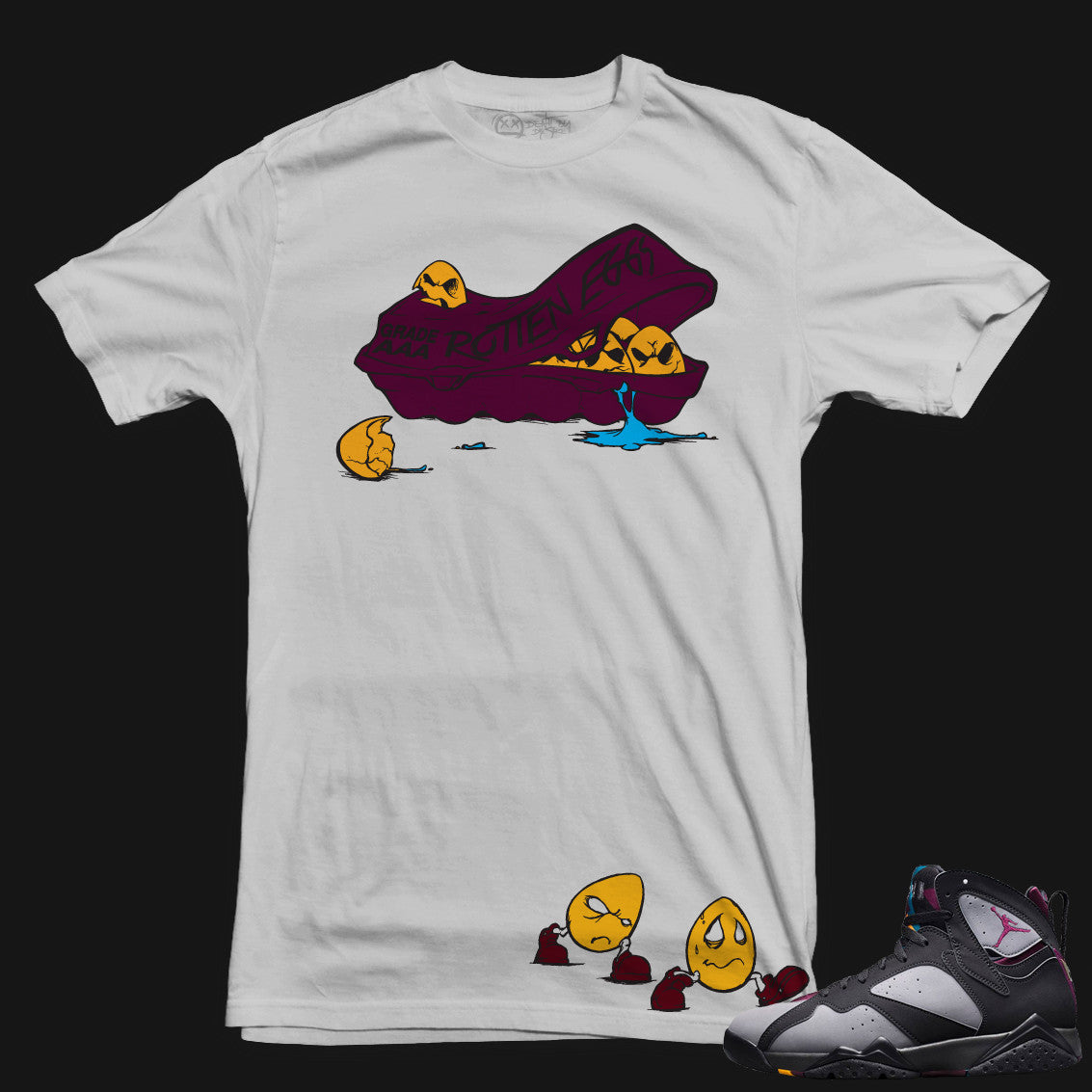 Jordan 7 Bordeaux Sneaker Tee | Rotten Eggs