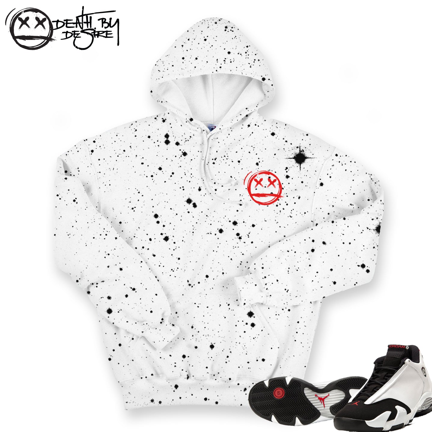 Splatter Hoodie Black|White|Red