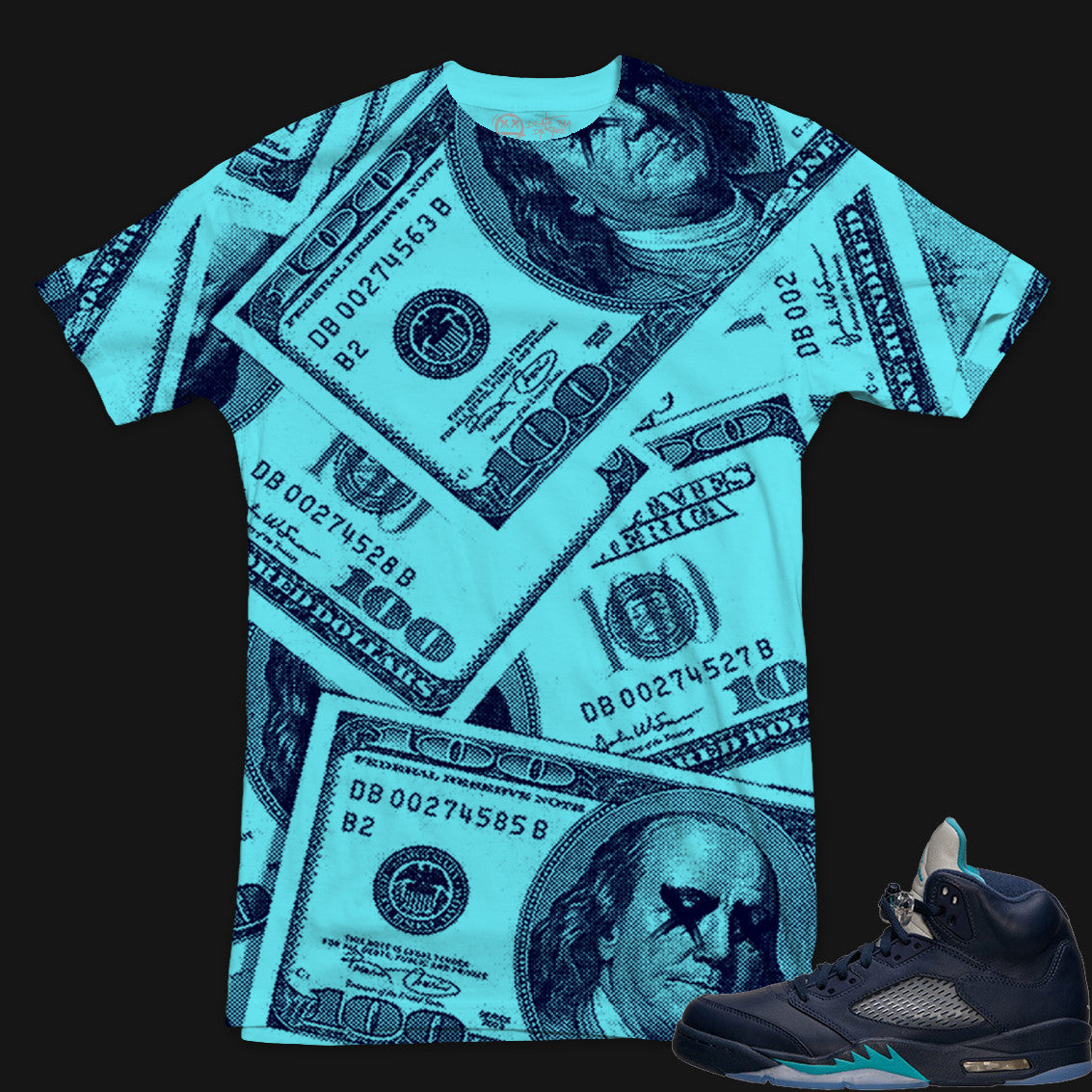 Jordan 5 13 Hornets Benjamins Sneaker Tee | SMALL