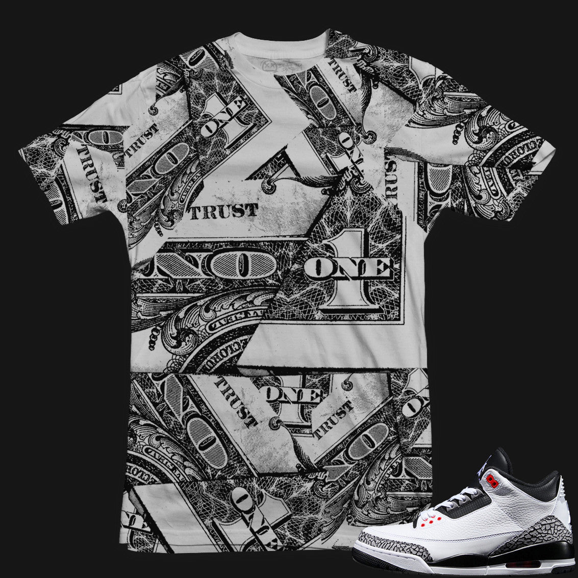 Jordan 3 Cement | Trust No One | Grey | SMALL