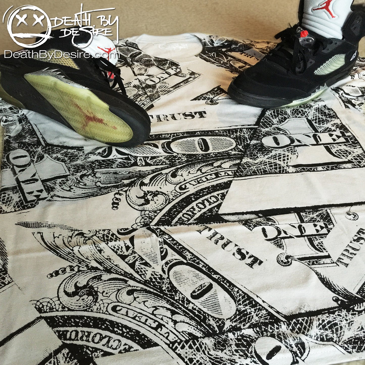 Jordan 5 Metallic Matching Sneaker Tee | Trust No One | Black