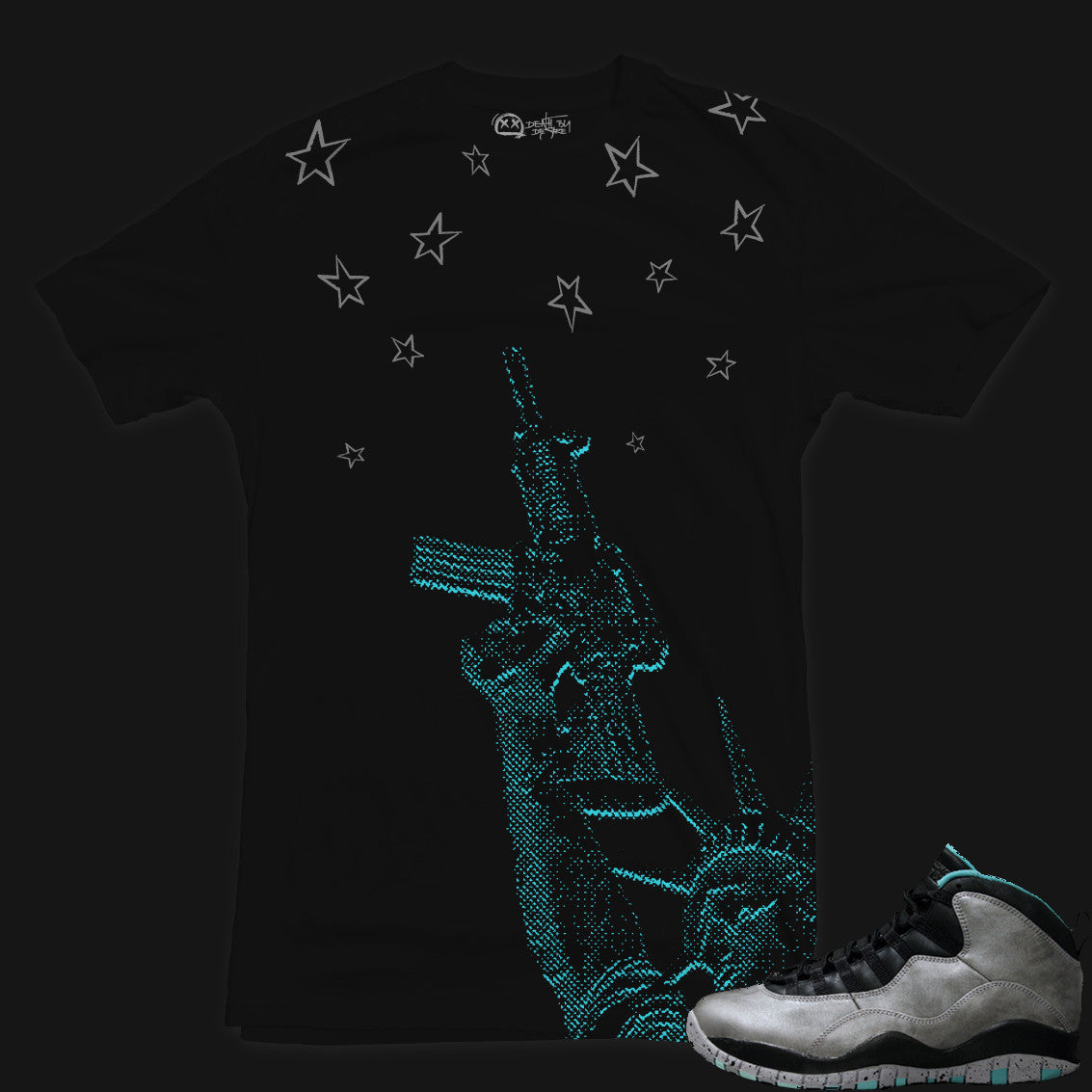 Jordan 10 Liberty Sneaker Tee | Liberty or Death | Black | SMALL