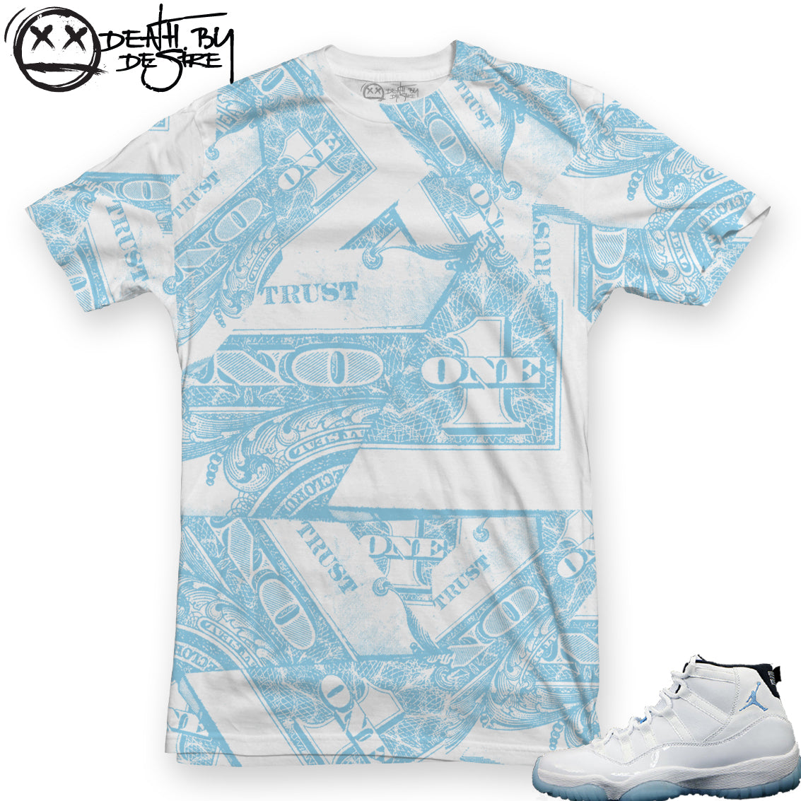 Jordan 11 Legend Blue Sneaker Tee | Trust No One | X-LARGE