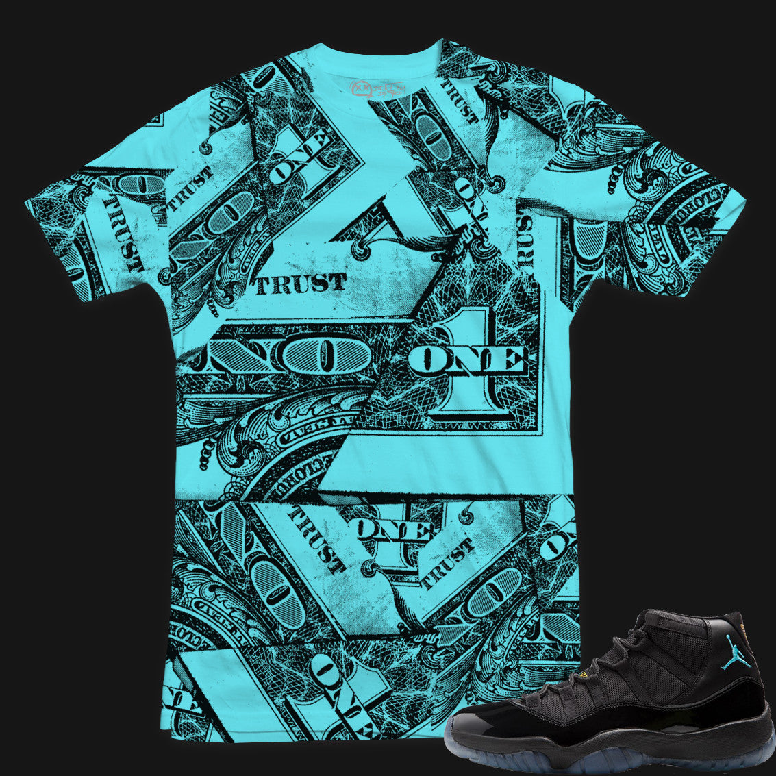 Jordan 11 Gamma Blue Sneaker Tee | Trust No One | SMALL