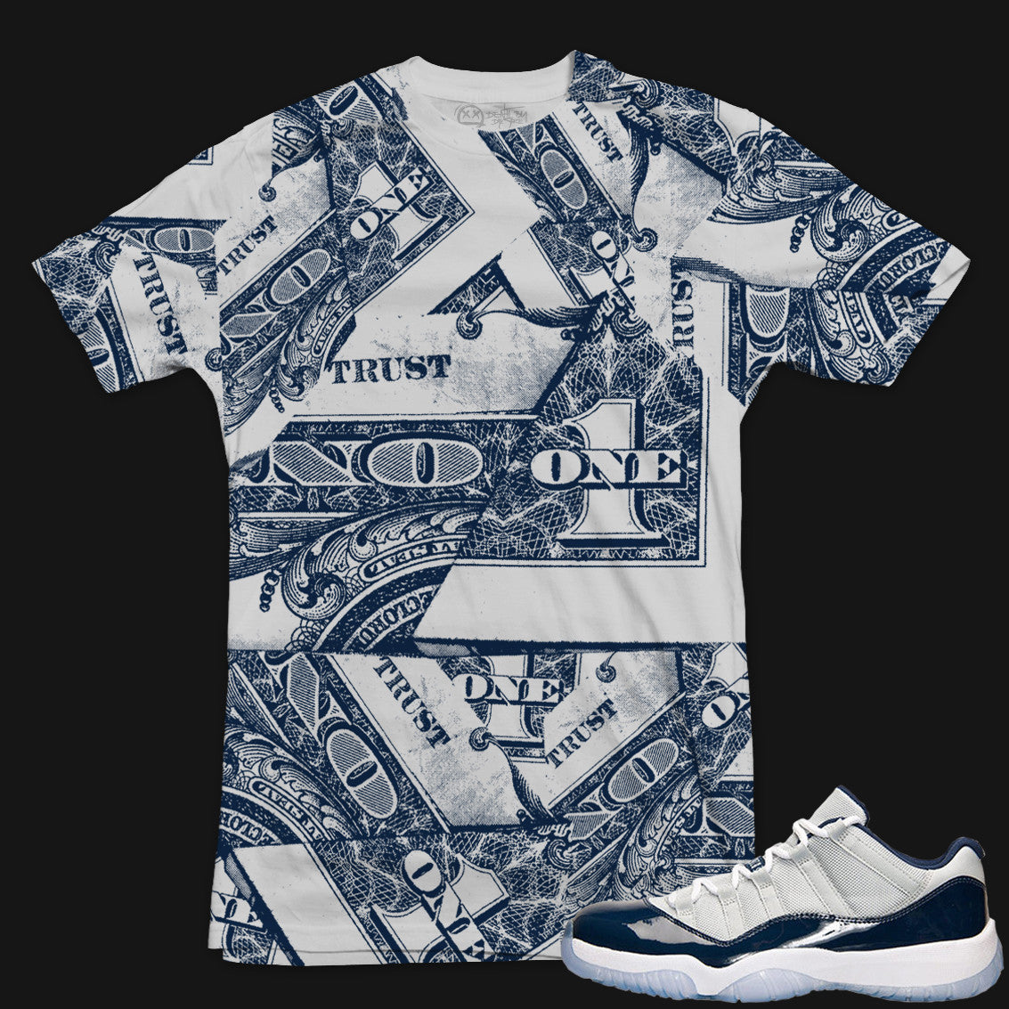 Jordan 11 Low Georgetown Sneaker Tee | Trust No One | SMALL