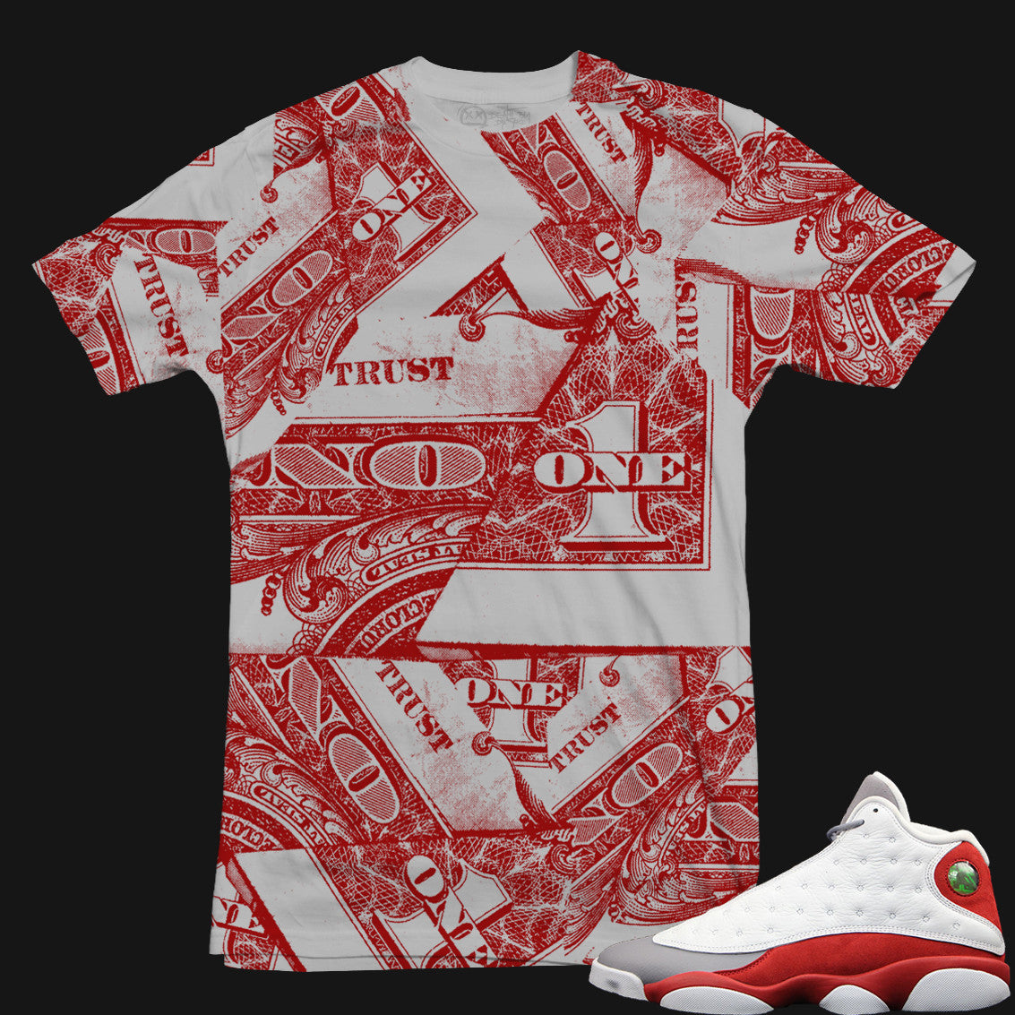 Jordan 13 Grey Toe Sneaker Tee | Trust No One | SMALL