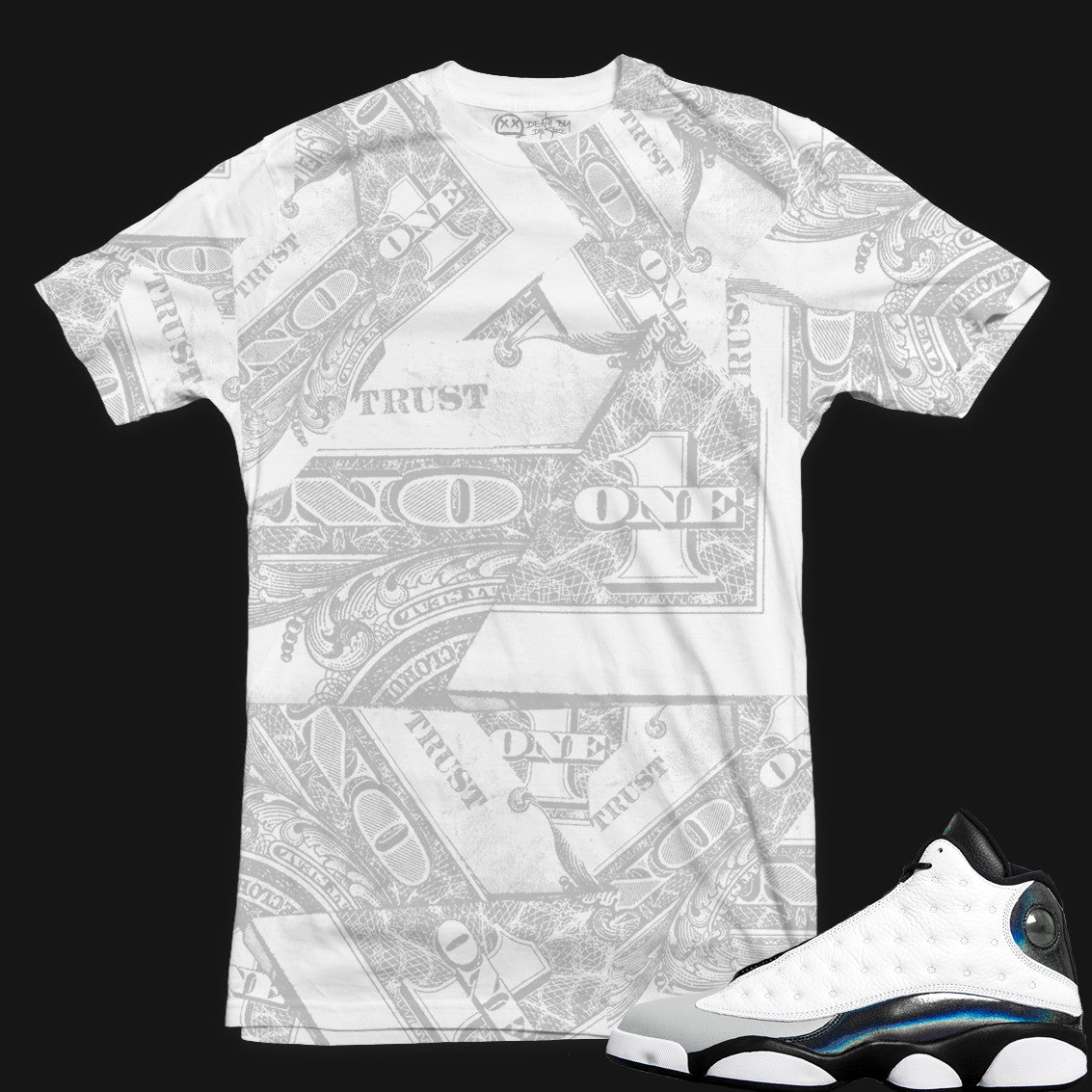 Jordan 13 Wolf Grey Sneaker Tee | Trust No One | SMALL