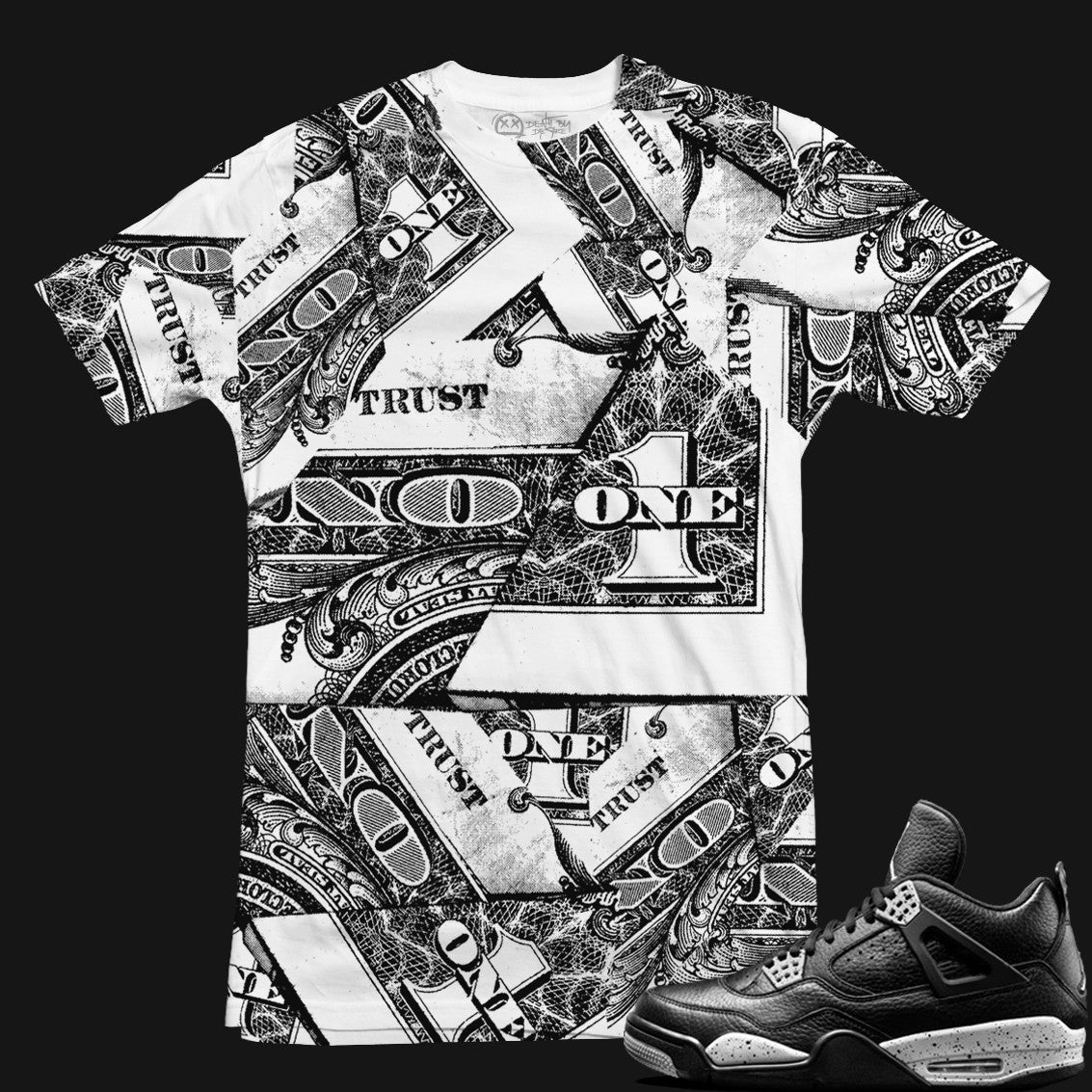 Jordan 4 Oreo Sneaker Tee | Trust No One | LARGE