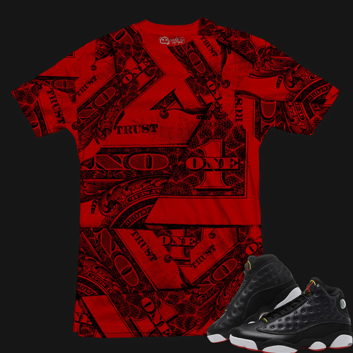 Jordan 13 Playoffs Sneaker Tee | Trust No One | MEDIUM