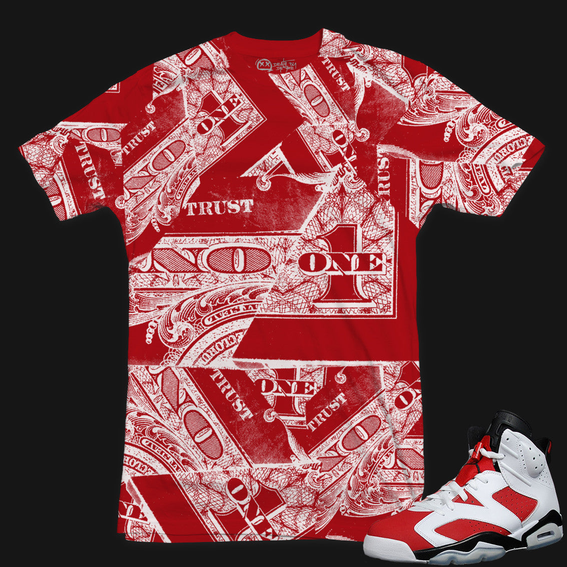 Jordan 6 Carmine Sneaker Tee | Trust No One | X-LARGE