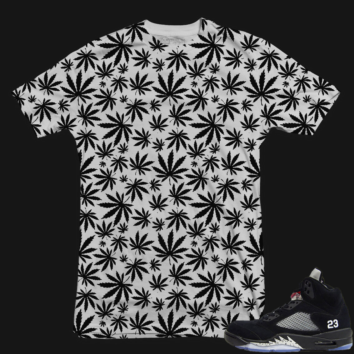 Jordan 5 Metallic Matching Sneaker Tee | Hemp | Black