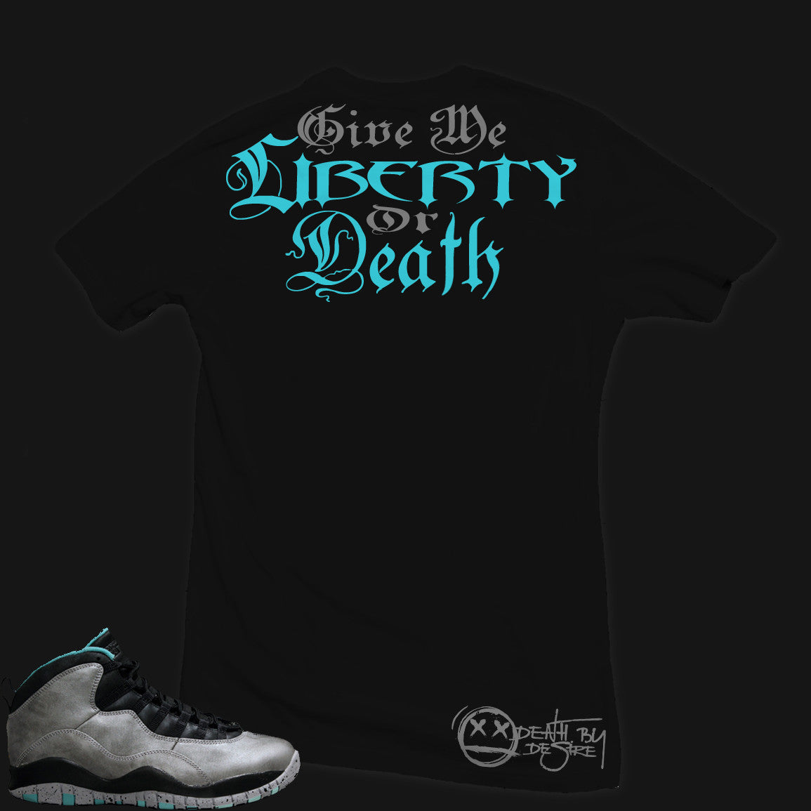 Jordan 10 Liberty Sneaker Tee | Liberty or Death | Black | X-LARGE