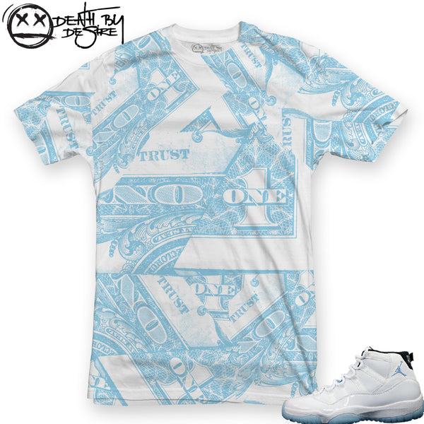 Jordan 11 Legend Blue Sneaker Tee | Trust No One | LARGE