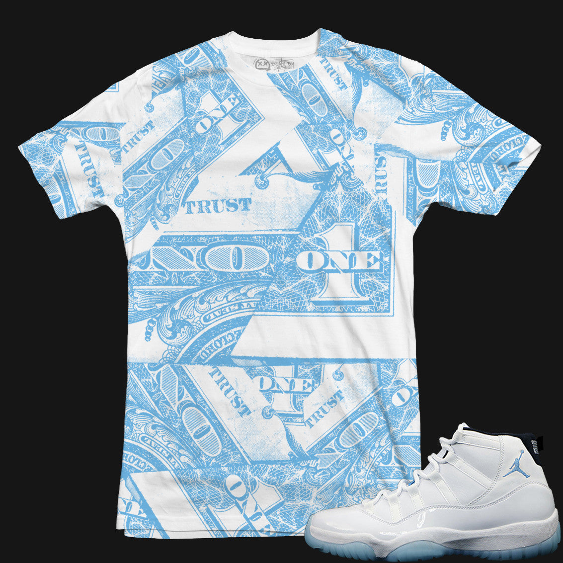 Jordan 11 Legend Blue Sneaker Tee | Trust No One | 2X-LARGE