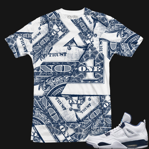 Jordan 4 Legend Blue Sneaker Tee | Trust No One | MEDIUM