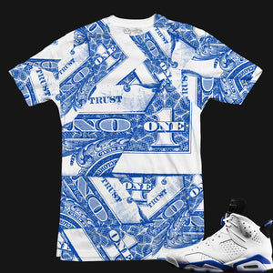 Jordan 6 Sport Blue Sneaker Tee | Trust No One | X-LARGE